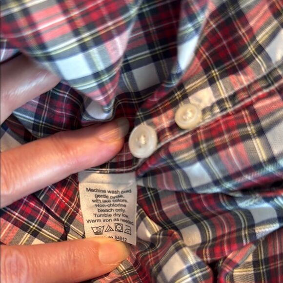J. CREW Red White Tartan Plaid Casual Button Down Shirt Holiday Men's Small - Picture 3 of 5